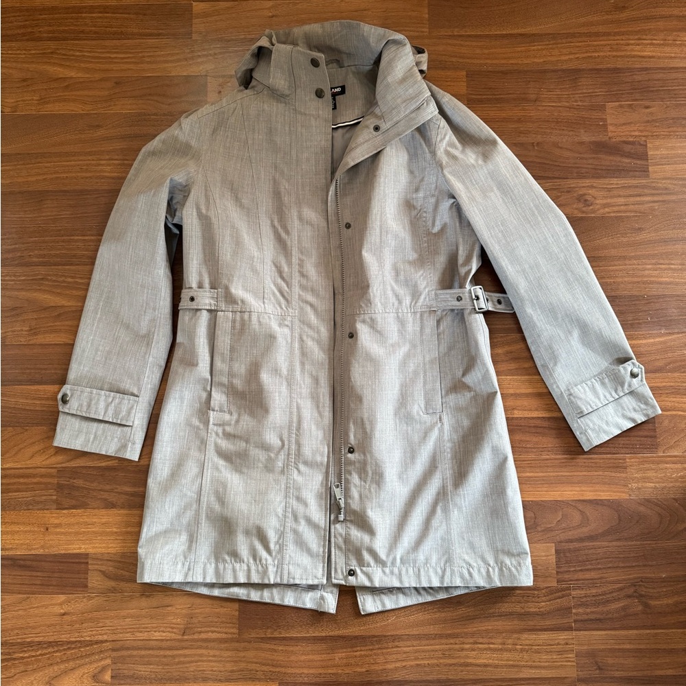 Gray Hooded Trench Coat